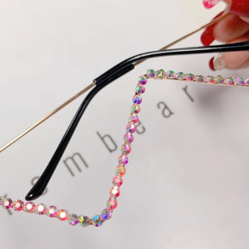 Lensless Pyramid Rhinestone Frames - Picture 3 of 5